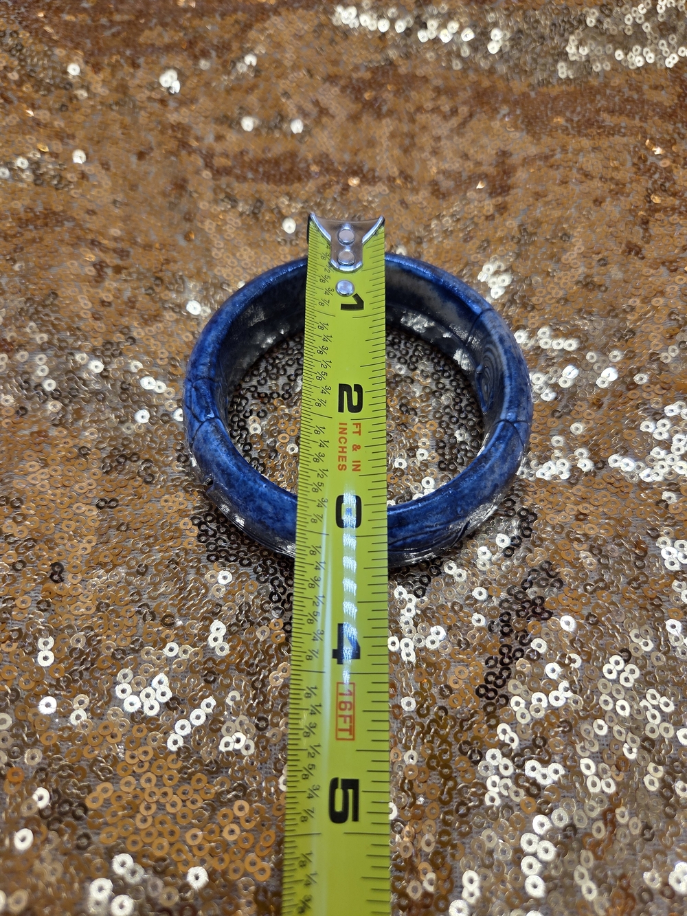 Blue Marbled Bangle Bracelet